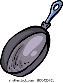Grey pan, illustration, vector on white background
