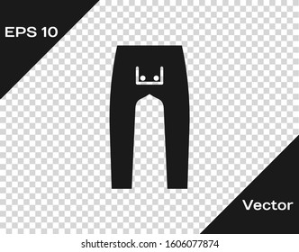 Grey Pants icon isolated on transparent background.  Vector Illustration