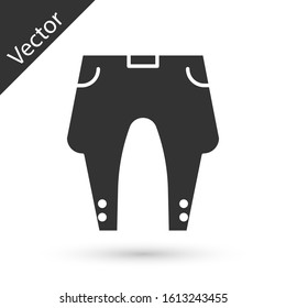 Grey Pants icon isolated on white background.  Vector Illustration