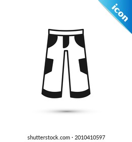 Grey Pants icon isolated on white background. Trousers sign.  Vector