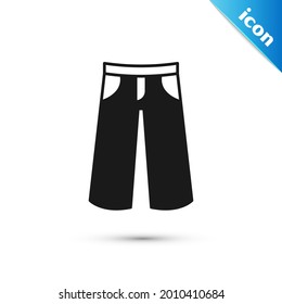 Icono de Pantalones Gris aislado en fondo blanco. Firma de los pantalones.  Vector