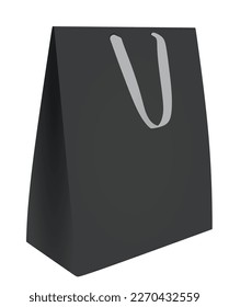 Grey paper bag template. vector illustration