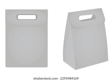 Grey  paper bag. vector illustration