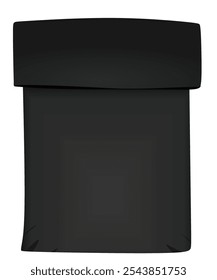 Bolsa de papel gris. Ilustración vectorial