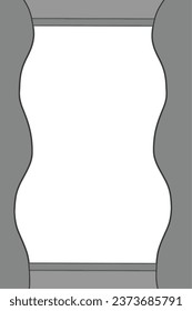 Grey paper frame with white background