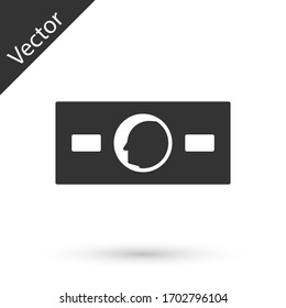 Grey Paper money cash icon isolated on white background. Money banknotes stacks. Bill currency. Vector Illustration