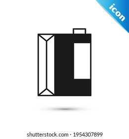 Grey Paper package for kefir icon isolated on white background. Dieting food for healthy lifestyle and probiotics fulfillment.  Vector