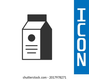 Grey Paper package for milk icon isolated on white background. Milk packet sign.  Vector
