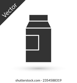 Grey Paper package for milk icon isolated on white background. Milk packet sign.  Vector