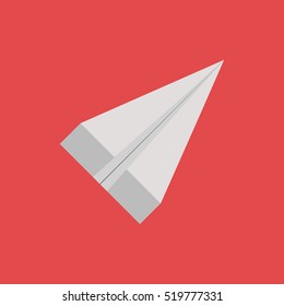 grey paper plane fly simple application icon logo