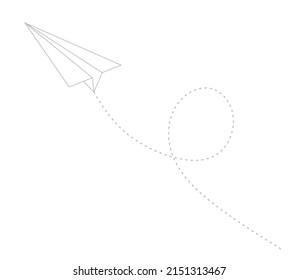 Grey paper plane fly. vector