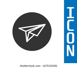 Grey Paper plane icon isolated on white background. Paper airplane icon. Messenger concept.  Vector Illustration