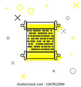 Grey Paper scroll line icon isolated on white background. Canvas scroll sign. Vector Illustration