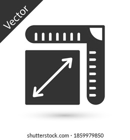 Grey Paper size icon isolated on white background. Vector.