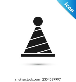Grey Party hat icon isolated on white background. Birthday hat.  Vector