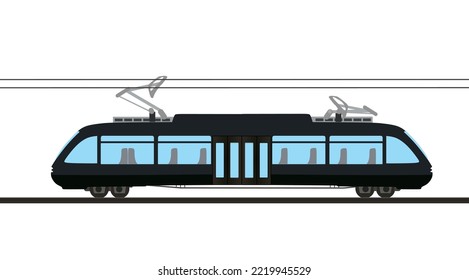Grey passenger train. vector illustration