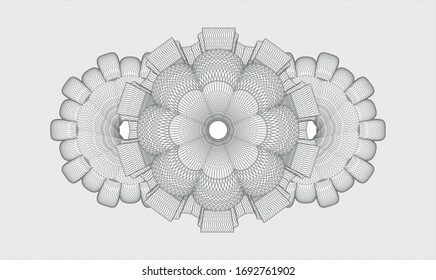 Grey passport emblem. Vector Illustration. Detailed 