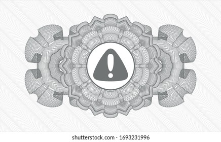 emblema gris del pasaporte. Ilustración vectorial. Detallado con el icono de advertencia