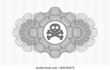 Graues Passemblem. Vektorgrafik. Detaillierte Angaben mit dem Symbol für Kreuze