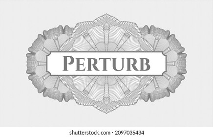 Grey passport emblem. Vector Illustration. Detailed with text Perturb inside