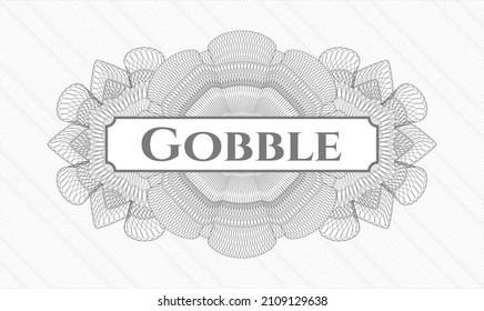 Grey passport emblem. Vector Illustration. Detailed with text Gobble inside