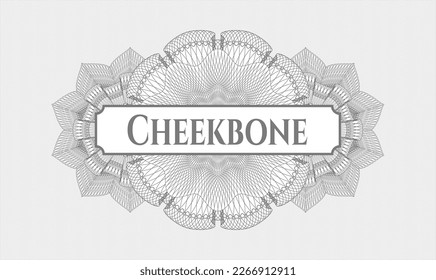 Grey passport emblem. Vector Illustration. Detailed with text Cheekbone inside