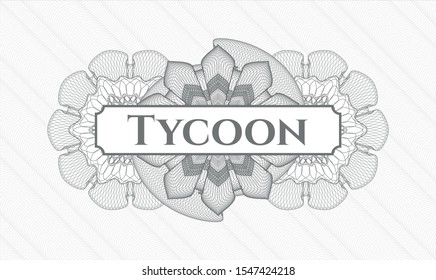 Grey Passport Money Rosette With Text Tycoon Inside