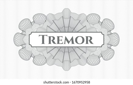 Rosette de dinero del pasaporte gris con texto Temblor dentro
