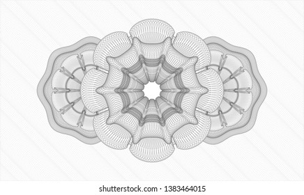Grey passport money rosette. Vector Illustration. Detailed.