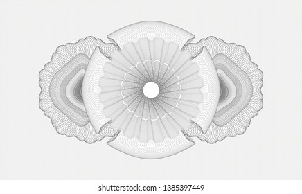 Grey passport money rosette. Vector Illustration. Detailed.