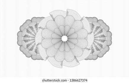 Grey passport money rosette. Vector Illustration. Detailed.