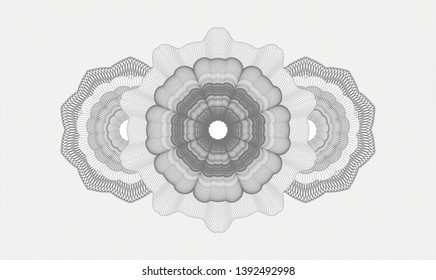 Grey passport money rosette. Vector Illustration. Detailed.