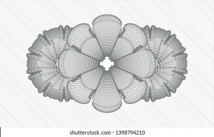 Grey passport money rosette. Vector Illustration. Detailed.