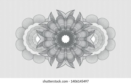 Grey passport money rosette. Vector Illustration. Detailed.