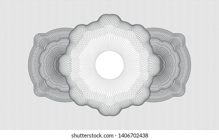 Grey passport money rosette. Vector Illustration. Detailed.