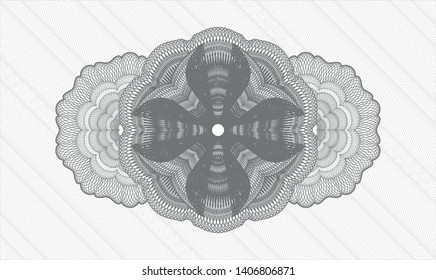 Grey passport money rosette. Vector Illustration. Detailed.