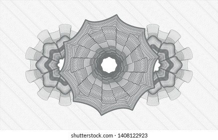 Grey passport money rosette. Vector Illustration. Detailed.