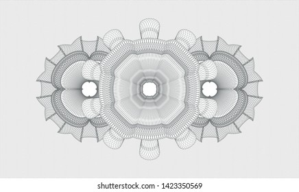 Grey passport money rosette. Vector Illustration. Detailed.