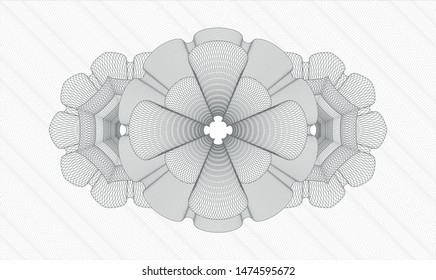 Grey passport money rosette. Vector Illustration. Detailed.
