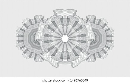 Grey passport money rosette. Vector Illustration. Detailed.