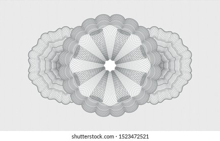 Grey passport money rosette. Vector Illustration. Detailed.