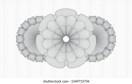 Grey passport money rosette. Vector Illustration. Detailed.