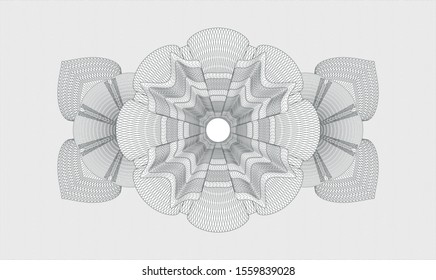 Grey passport money rosette. Vector Illustration. Detailed.