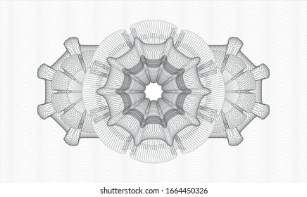 Grey passport money rosette. Vector Illustration. Detailed.