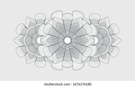 Grey passport money rosette. Vector Illustration. Detailed.