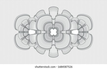 Rosette con dinero del pasaporte gris. Ilustración vectorial. Detallado.