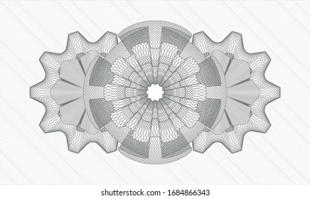 Grey passport money rosette. Vector Illustration. Detailed.