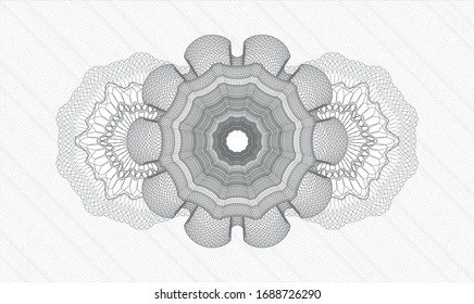 Grey passport money rosette. Vector Illustration. Detailed.