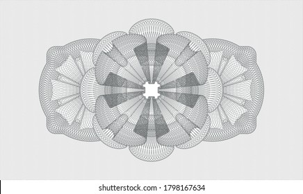 Grey passport money rosette. Vector Illustration. Detailed 