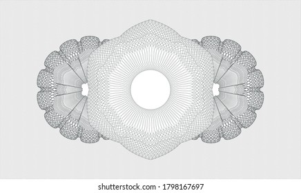 Grey passport money rosette. Vector Illustration. Detailed 